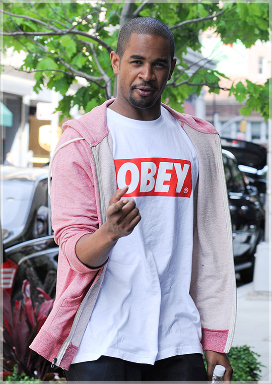 Damon Wayans Jr. Wears A PInk Hoodie