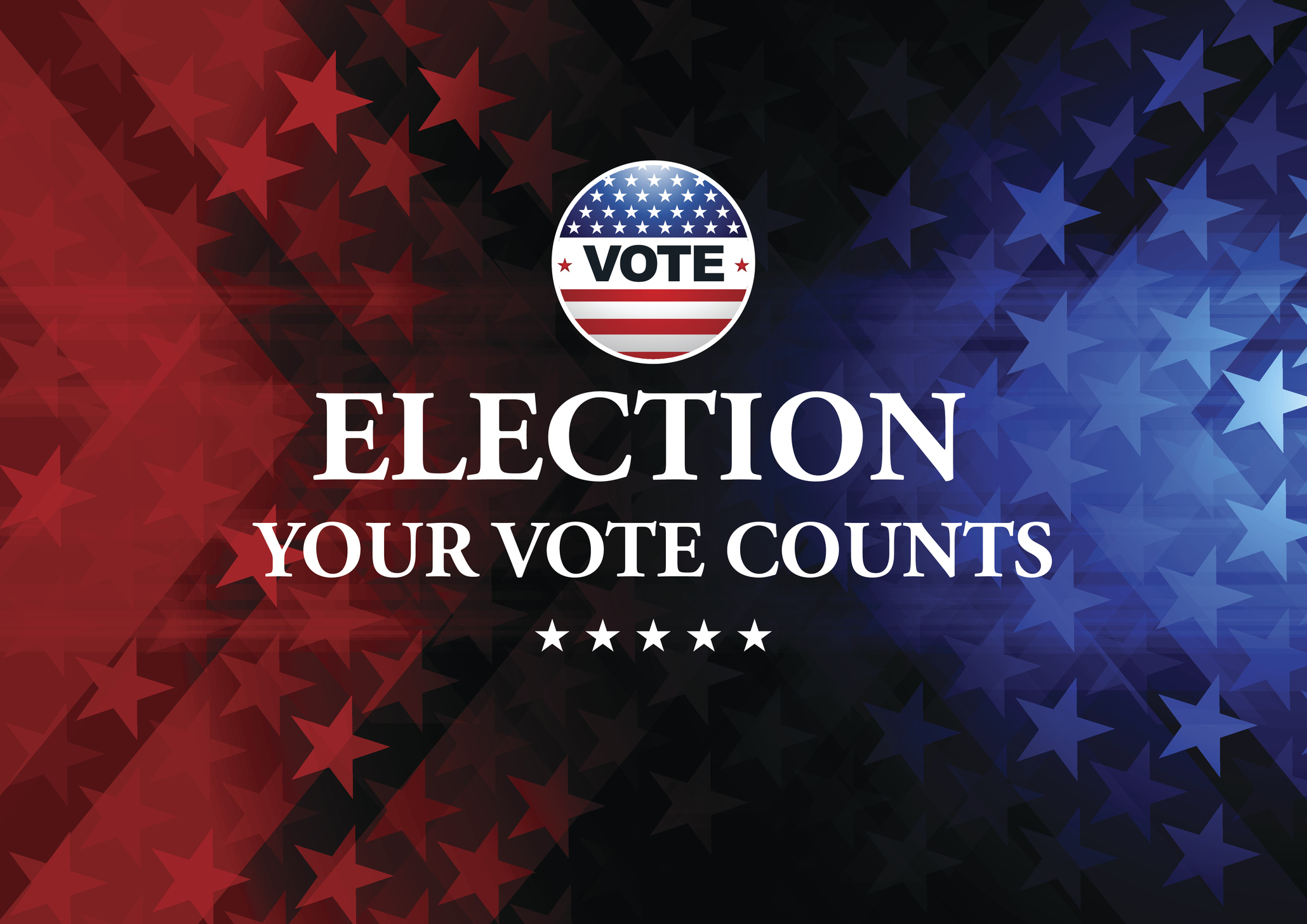 USA Election Vote Button with blue background