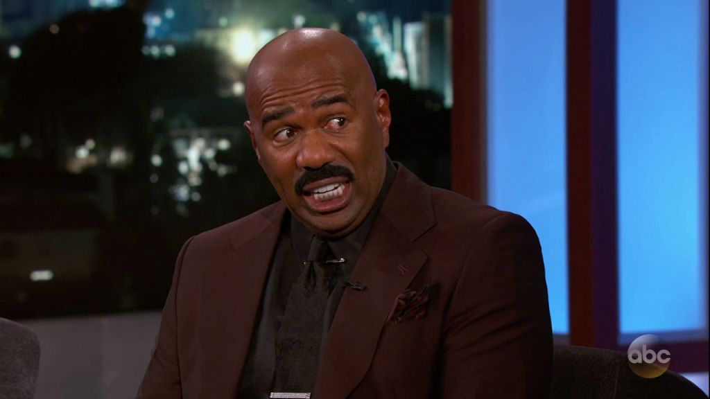 Steve Harvey during an appearance on ABC 'Jimmy Kimmel Live!'